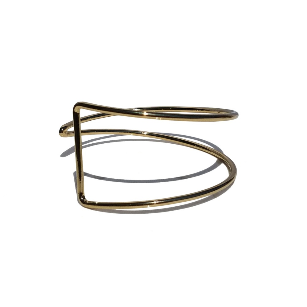 Angular Gold Cut-out Cuff Bracelet
